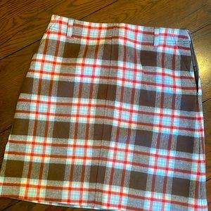 Eddie Bauer plaid wool & cashmere lined skirt